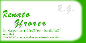 renato gfrorer business card
